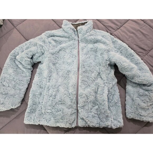 The North Face Girls' Reversible Mossbud Swirl Jacket Size 18 Soft Blue Gray - Picture 8 of 8